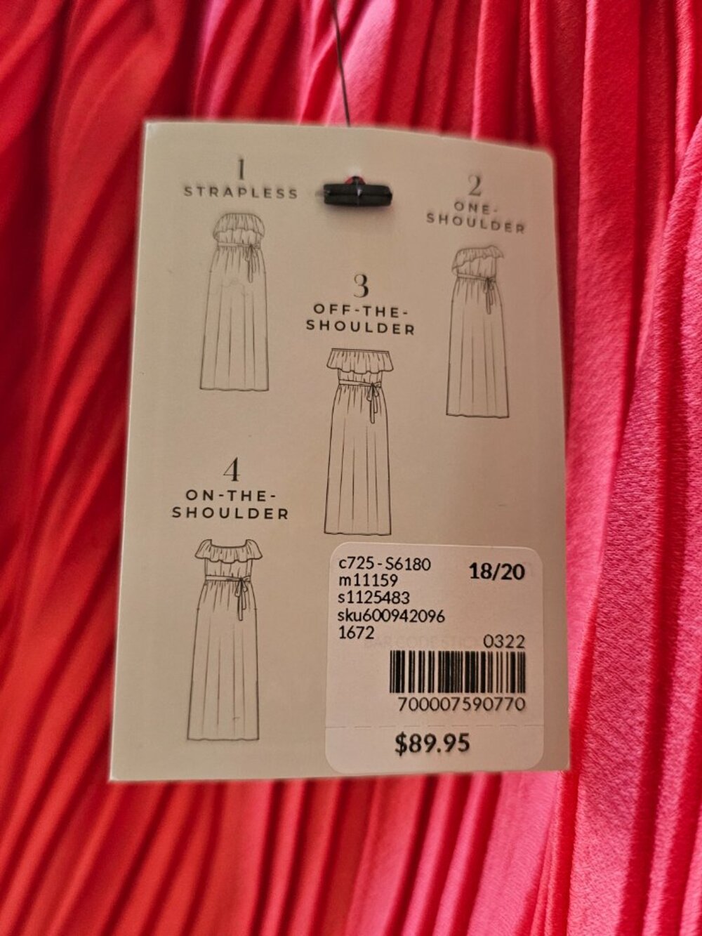 New Lane Bryant Convertible 4 Way Dress One On Off the Shoulder Strapless 18/20 - Picture 16 of 16